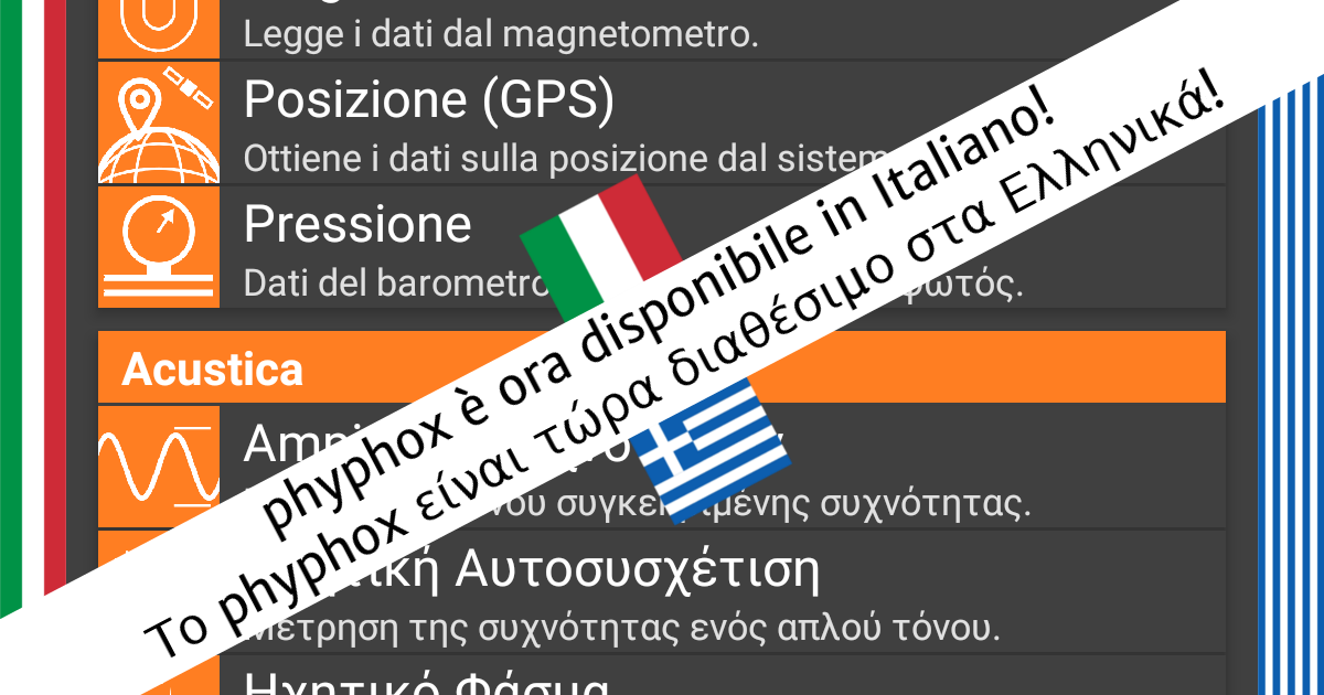 Version 1.0.13: Italienische und griechische Übersetzung